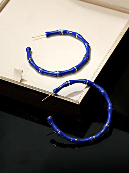 Stylish Statement Geometric Contrast Color Earrings