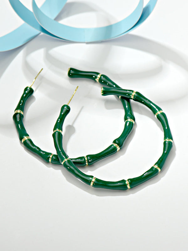 Stylish Statement Geometric Contrast Color Earrings