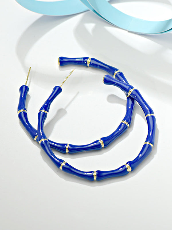 Stylish Statement Geometric Contrast Color Earrings