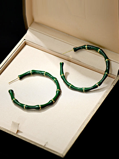 Stylish Statement Geometric Contrast Color Earrings
