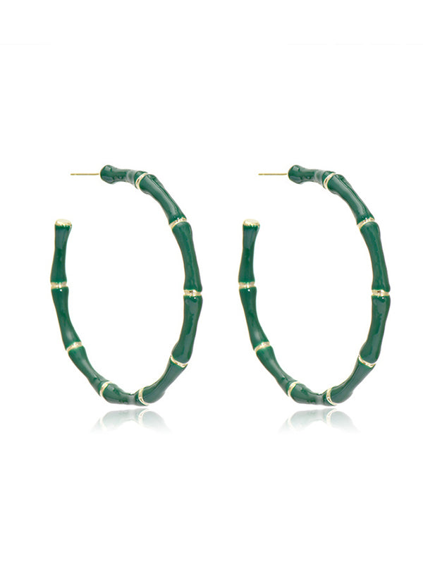 Stylish Statement Geometric Contrast Color Earrings