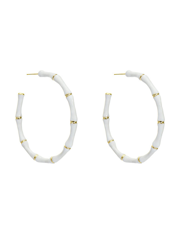 Stylish Statement Geometric Contrast Color Earrings