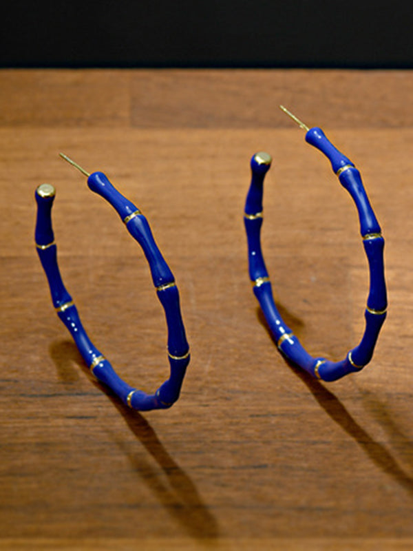 Stylish Statement Geometric Contrast Color Earrings
