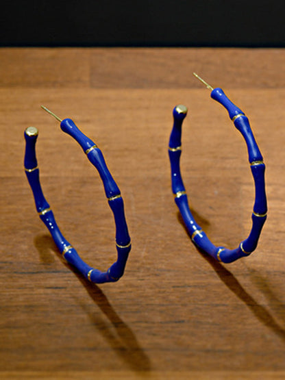 Stylish Statement Geometric Contrast Color Earrings