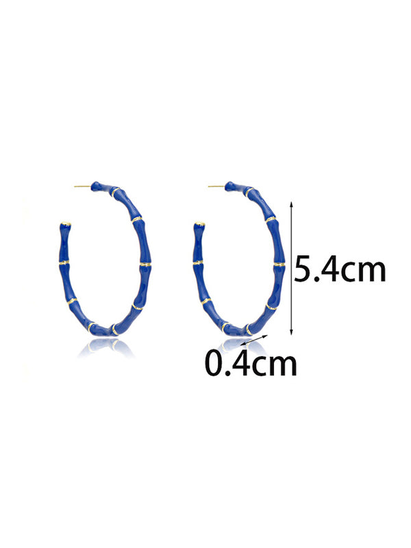 Stylish Statement Geometric Contrast Color Earrings